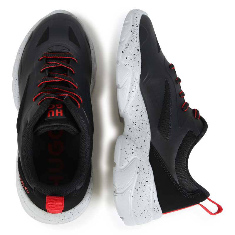 Multi-Texture Lace-Up Sneakers HUGO 
                        BOY