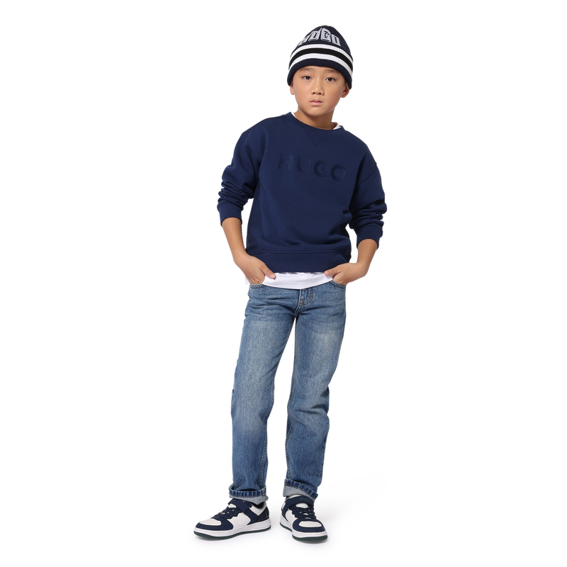 Straight-Cut Cotton Jeans HUGO 
                    BOY