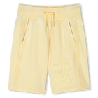 Long fleece running shorts, STRAW YELLOW, hi-res