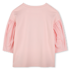 Bi-material T-shirt with print KENZO KIDS 
                    GIRL