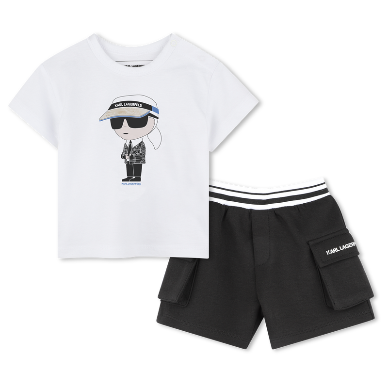 Shorts and T-shirt set KARL LAGERFELD KIDS 
                    BOY