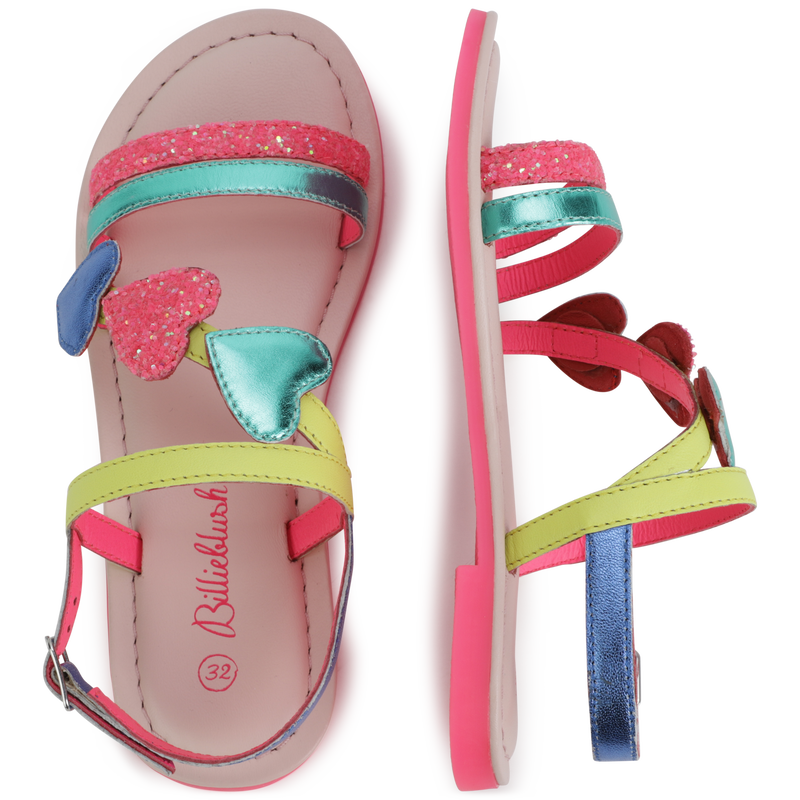 Sandals with buckle and hearts