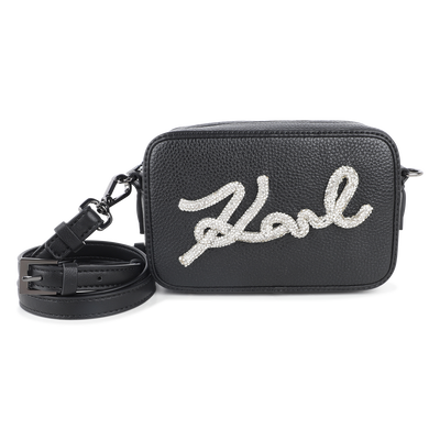 Handbag, grained and smooth coated textile KARL LAGERFELD KIDS GIRL