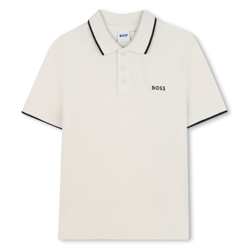 Plain cotton piqué polo shirt BOSS 
                    BOY