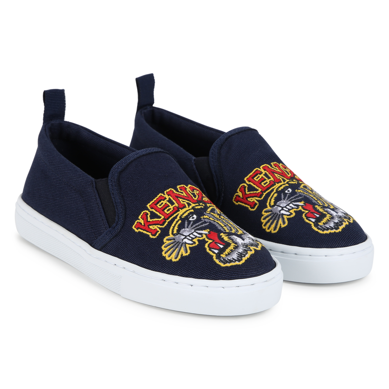 Embroidered Tiger Slip-On Sneakers KENZO KIDS 
                        UNISEX