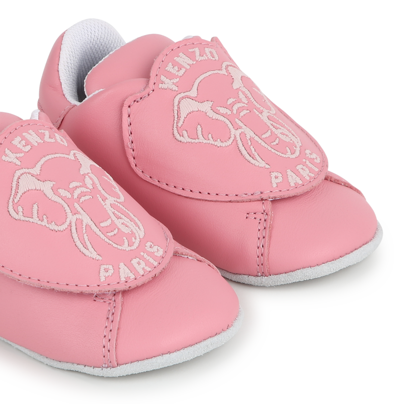 Leather Velcro slippers