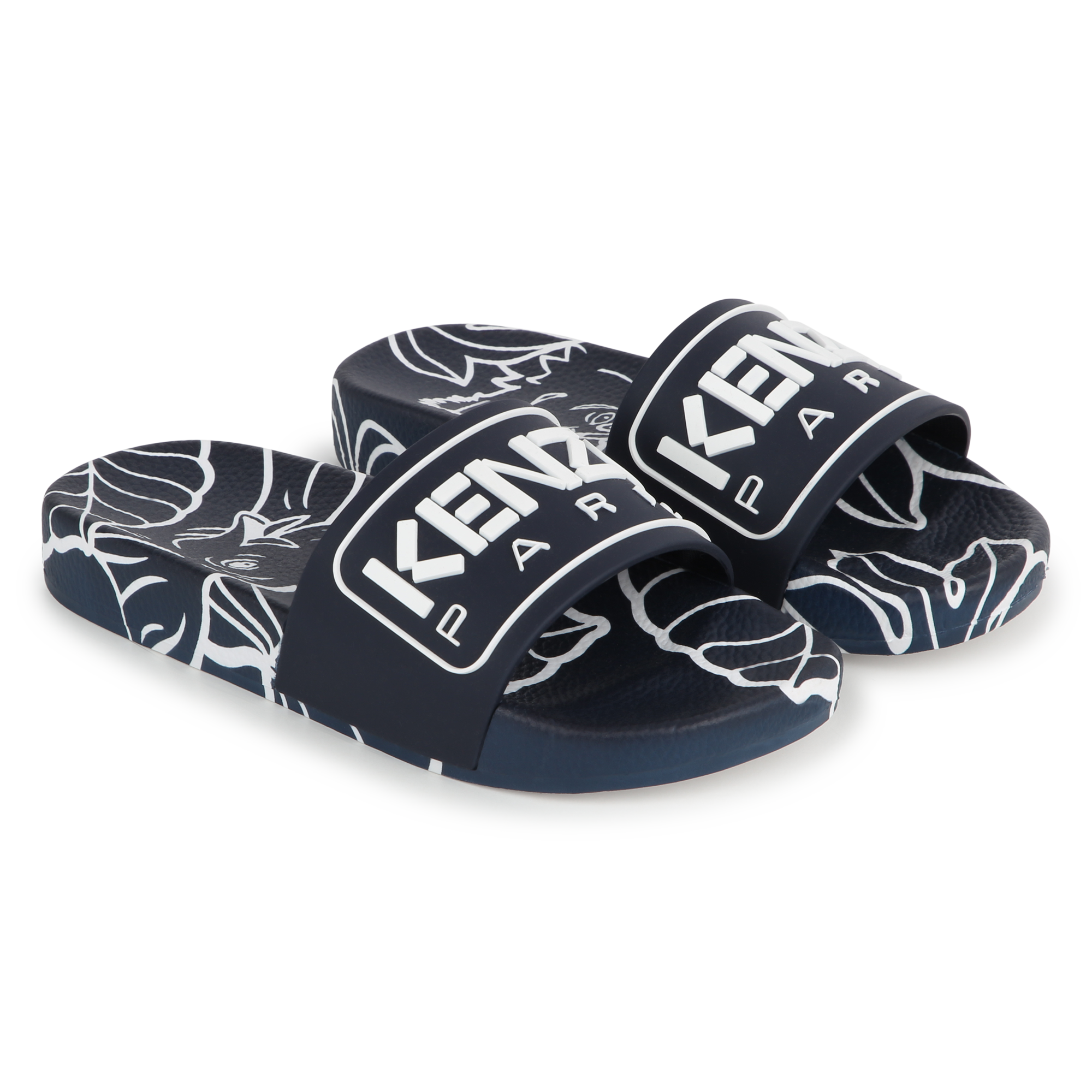Kenzo Kids logo-print slides - Blue