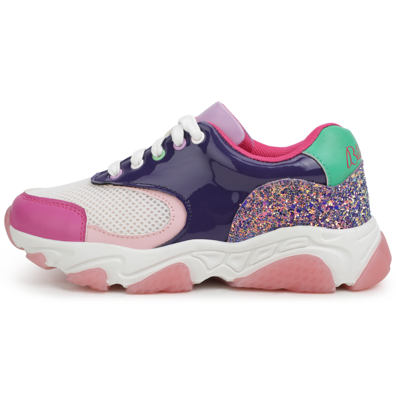 Multicoloured lace up trainers