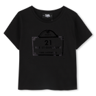 T-shirt with prints, BLACK, hi-res