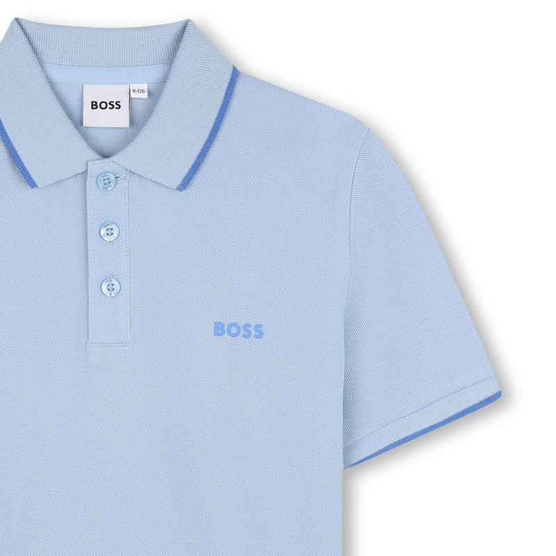 Plain cotton piqué polo shirt BOSS 
                    BOY