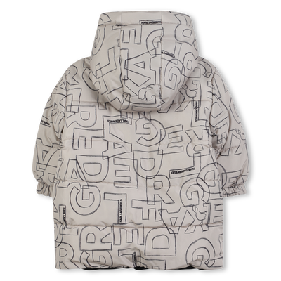 Reversible hooded down jacket KARL LAGERFELD KIDS BOY