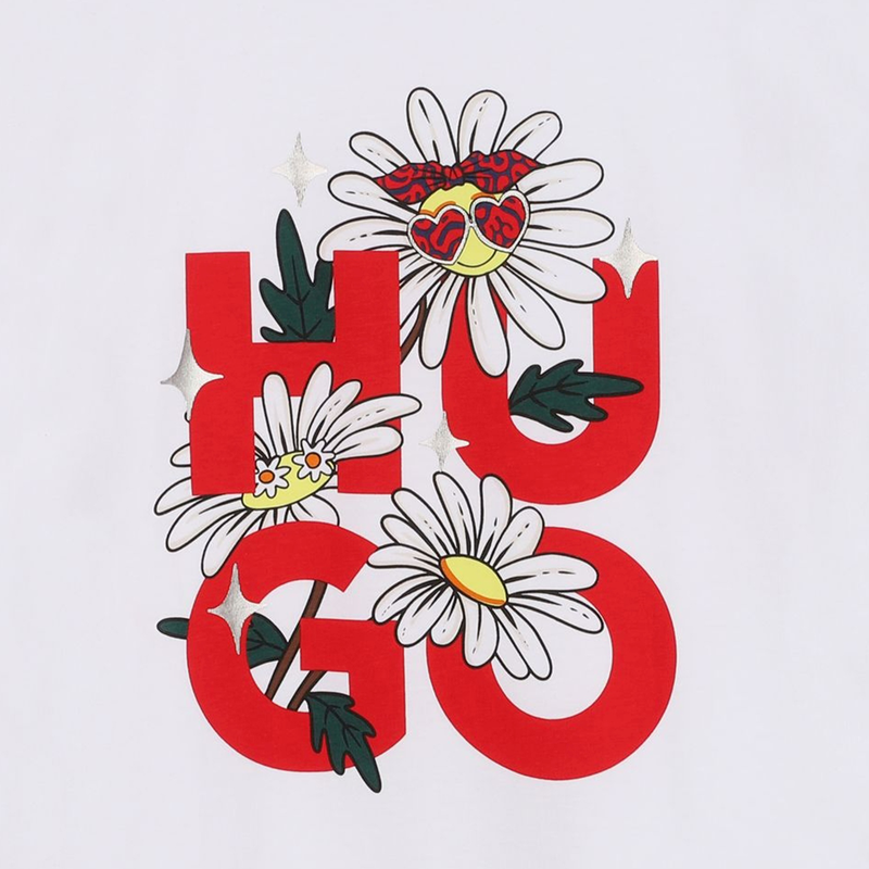 Novelty Patch T-Shirt HUGO 
                        GIRL