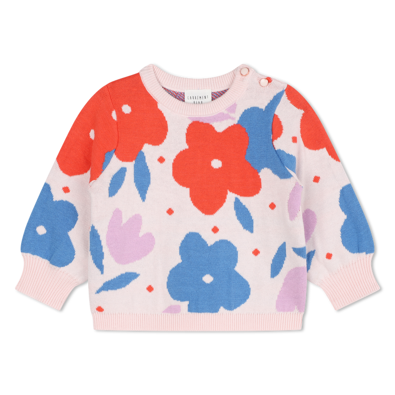 Flower Pattern Pullover CARREMENT BEAU 
                        GIRL