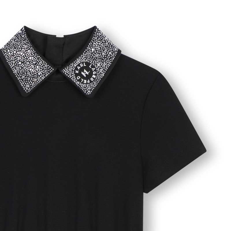 Multi-Material Party Dress KARL LAGERFELD KIDS 
                    GIRL