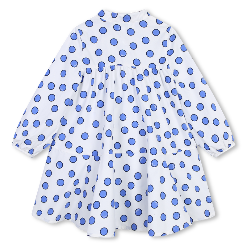 Cotton Poplin Polka Dot Dress KENZO KIDS 
                    GIRL