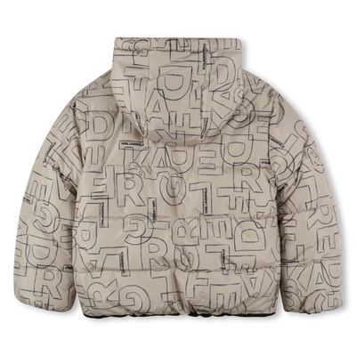 Reversible hooded down jacket KARL LAGERFELD KIDS BOY