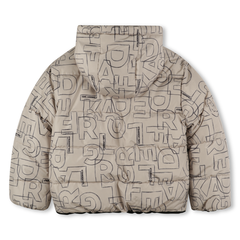 Reversible hooded down jacket KARL LAGERFELD KIDS 
                    BOY