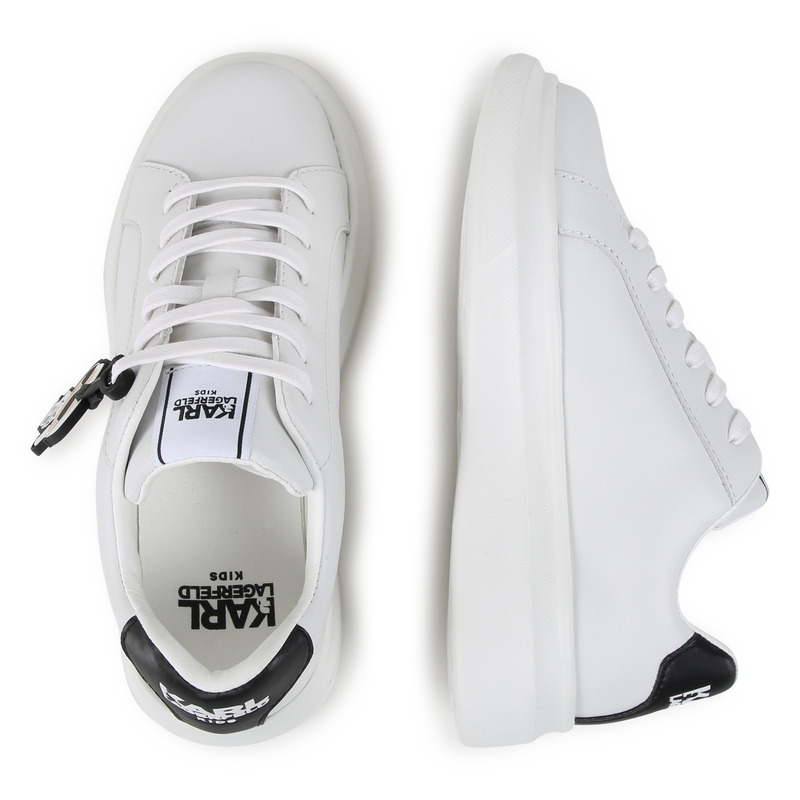 Leather Lace-Up Sneakers KARL LAGERFELD KIDS 
                        BOY