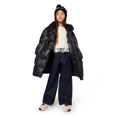 Long down jacket KARL LAGERFELD KIDS GIRL