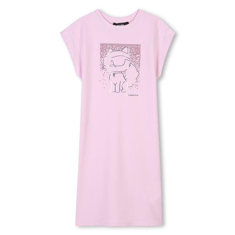 Novelty short-sleeved dress KARL LAGERFELD KIDS 
                        GIRL