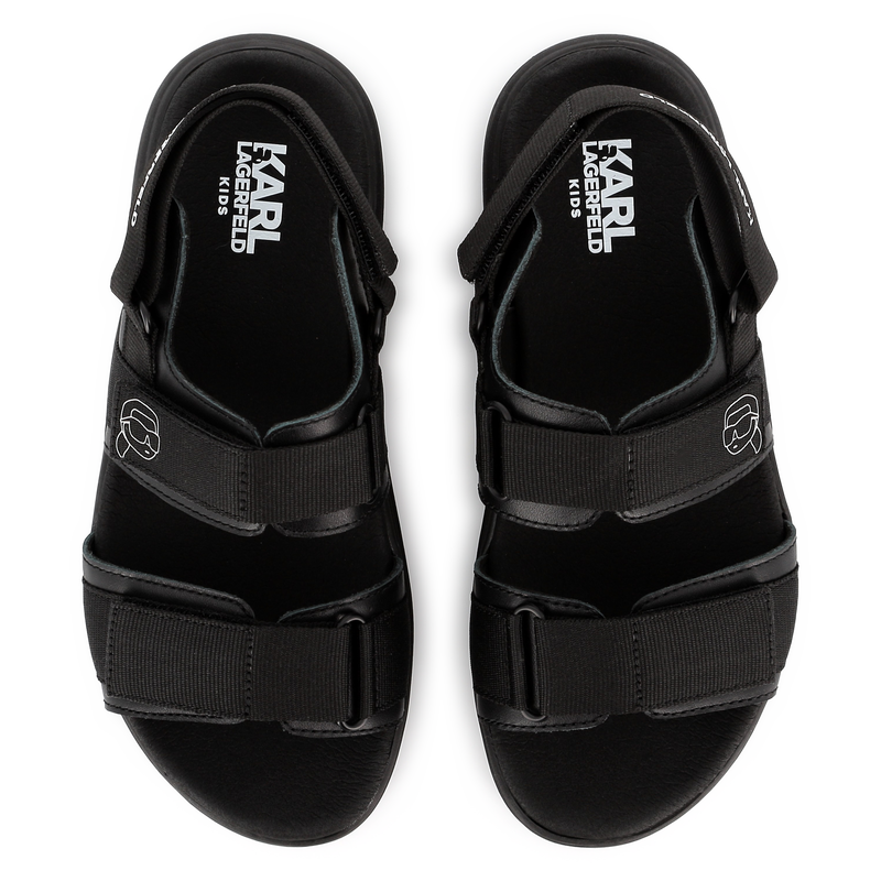 Velcro leather sandals KARL LAGERFELD KIDS 
                        BOY
