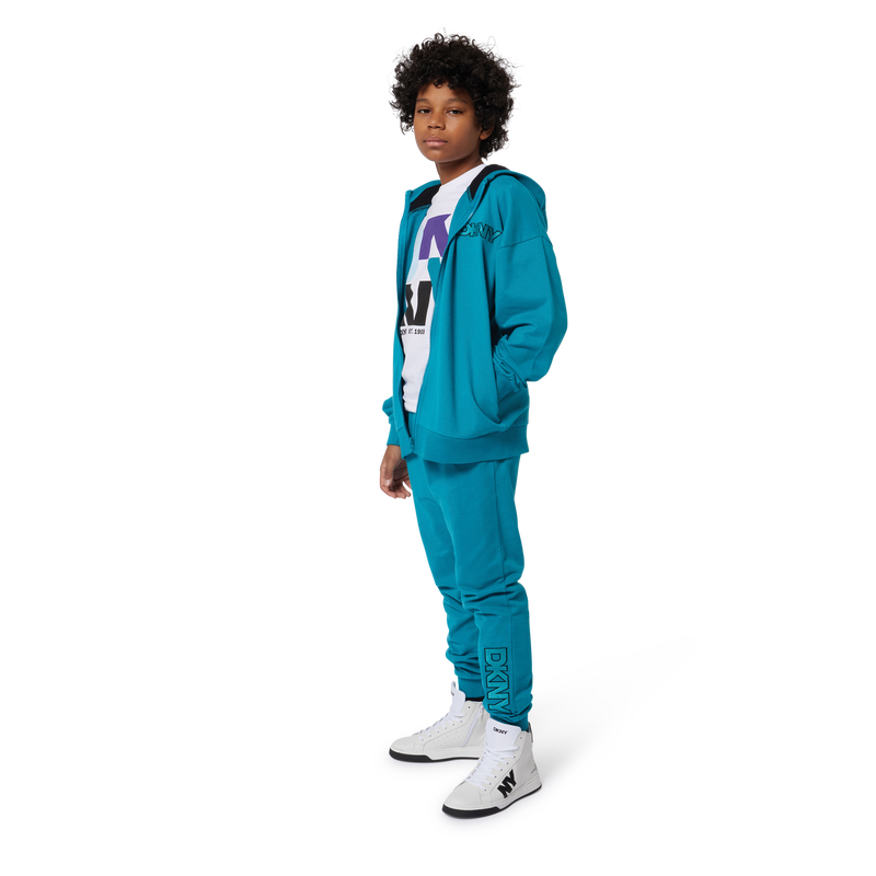 Hooded Fleece Cardigan DKNY 
                    UNISEX