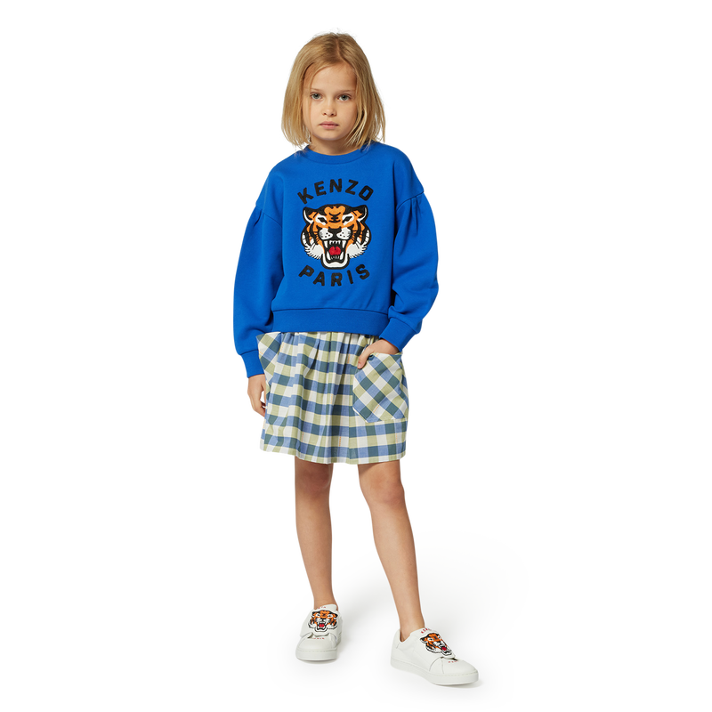Chequered cotton skirt KENZO KIDS 
                        GIRL
