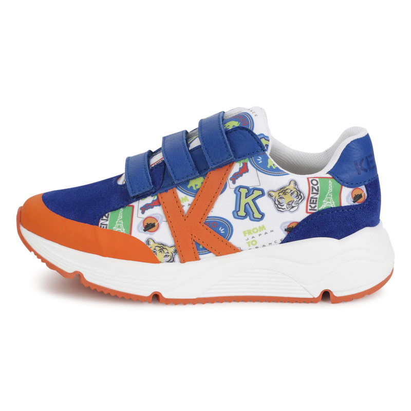 Leather hook and loop trainers