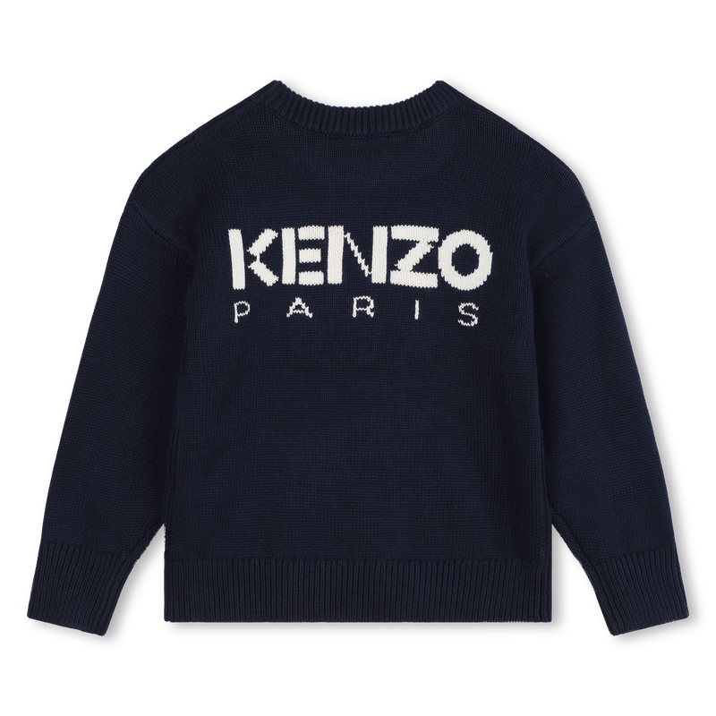 Knitted Flower & Logo Sweater
