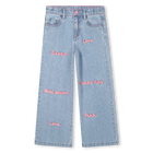 Embroidered denim trousers BILLIEBLUSH 
                    GIRL