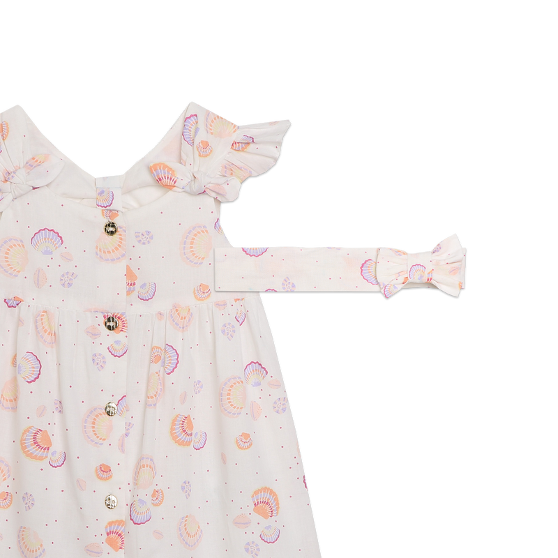 Accessorized cotton dress CARREMENT BEAU 
                    GIRL