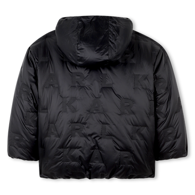 Polyester hooded down jacket KARL LAGERFELD KIDS BOY