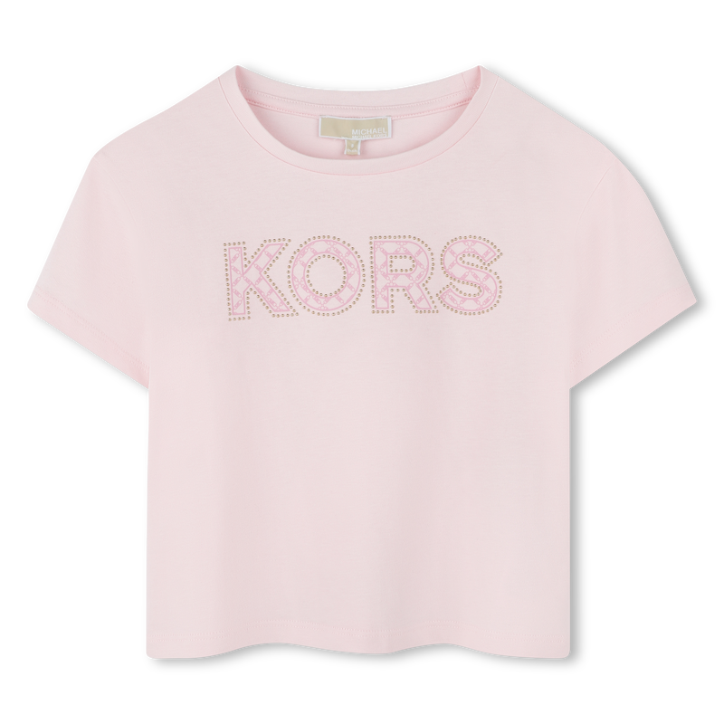 Cropped cotton T-shirt MICHAEL KORS 
                    GIRL