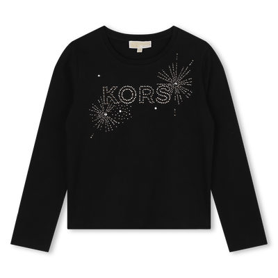 Long-Sleeved Cotton T-Shirt MICHAEL KORS GIRL