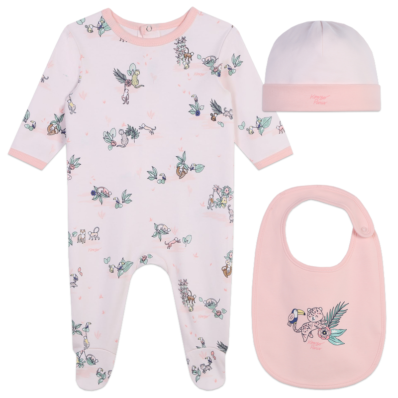 Cotton Pajamas, Hat & Bib KENZO KIDS 
                        GIRL