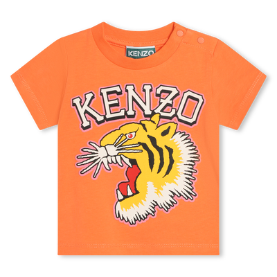 Cotton press-stud T-shirt KENZO KIDS UNISEX
