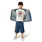 Printed denim Bermuda shorts KENZO KIDS 
                    BOY