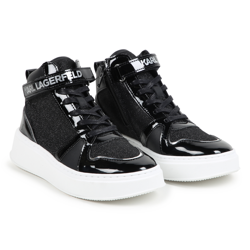 Leather High-Top Sneakers KARL LAGERFELD KIDS 
                        GIRL