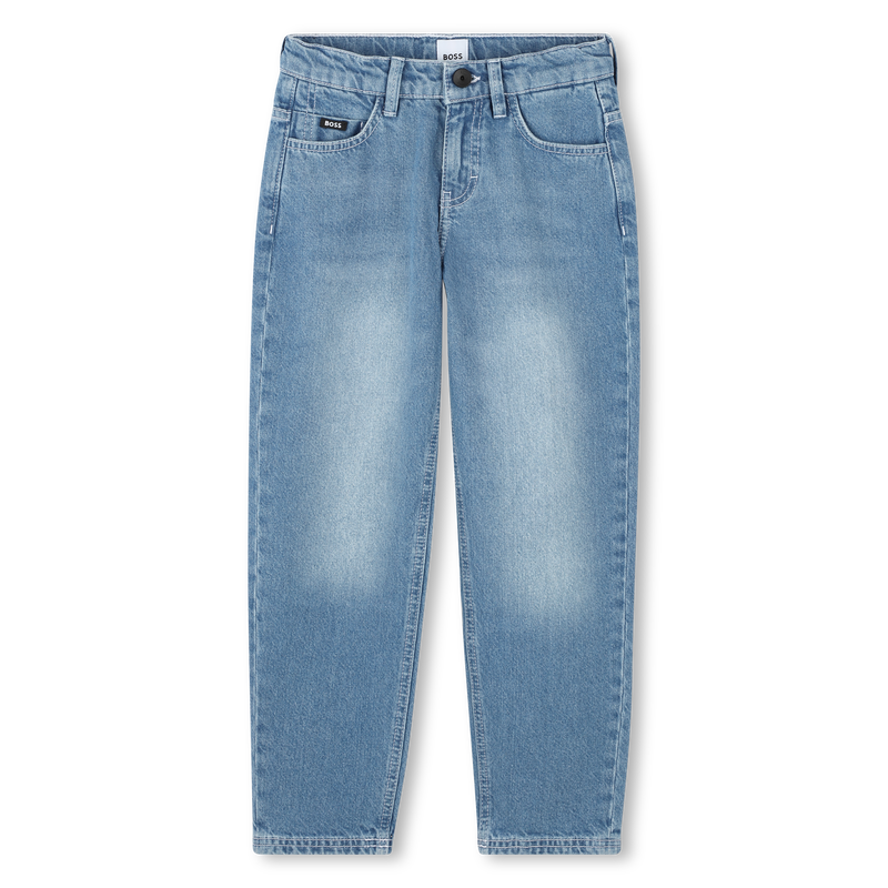 Wide-leg 5-pocket cotton jeans BOSS 
                        BOY