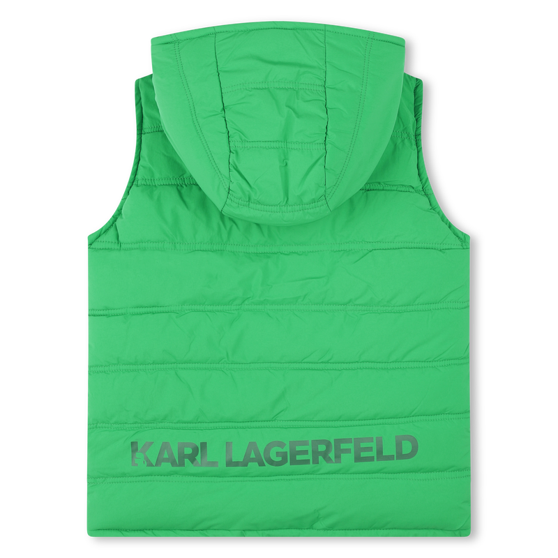 Reversible hooded puffer vest KARL LAGERFELD KIDS 
                    BOY