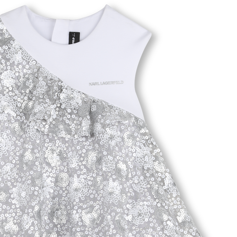 Bi-Material Dress KARL LAGERFELD KIDS 
                        GIRL