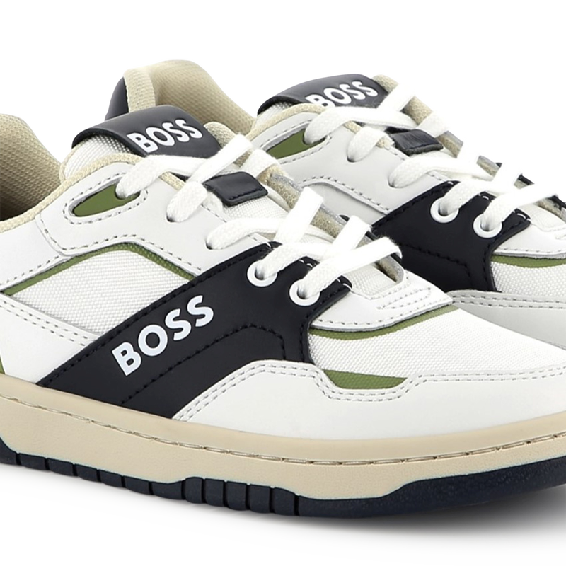 Dual-fabric lace-up sneakers BOSS 
                        BOY