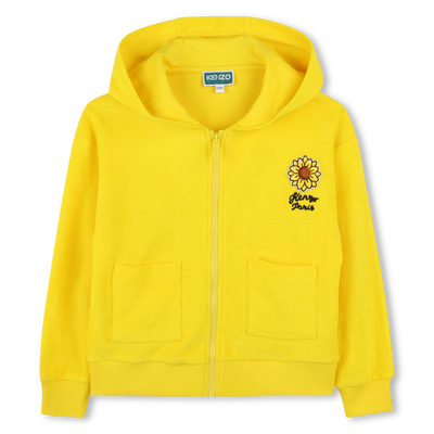 Terry cloth zip-up sweater KENZO KIDS GIRL