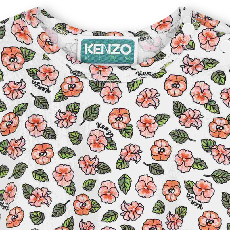 Balloon-sleeve printed dress KENZO KIDS 
                    GIRL