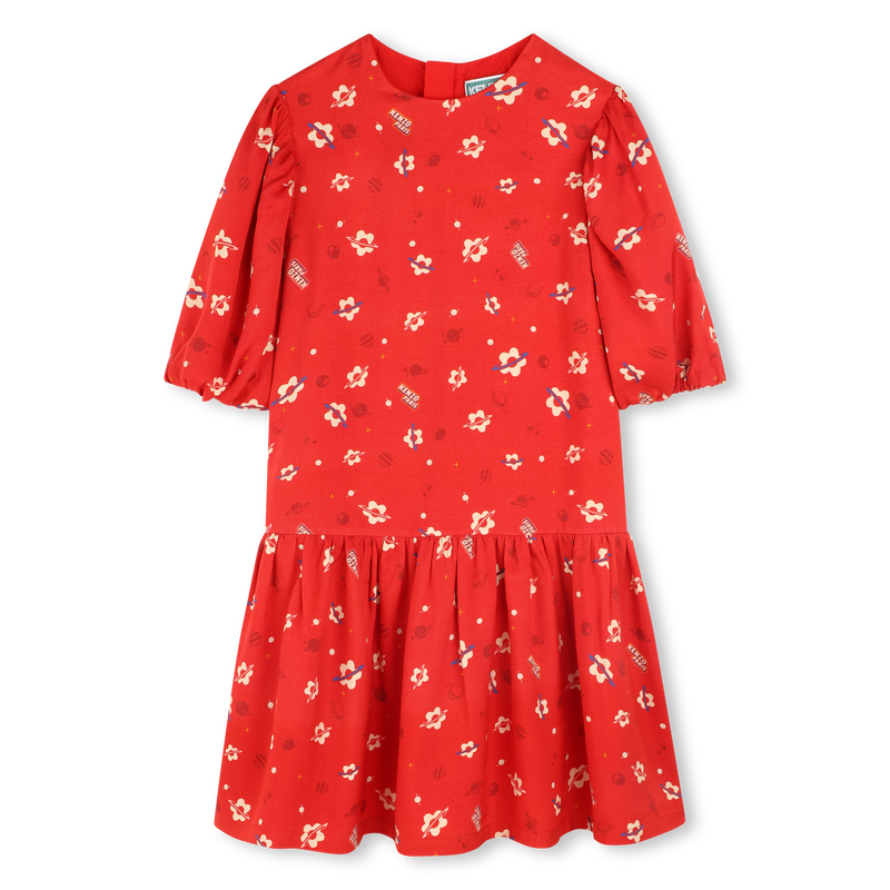 Dress with short puffed sleeves KENZO KIDS 
                        GIRL
