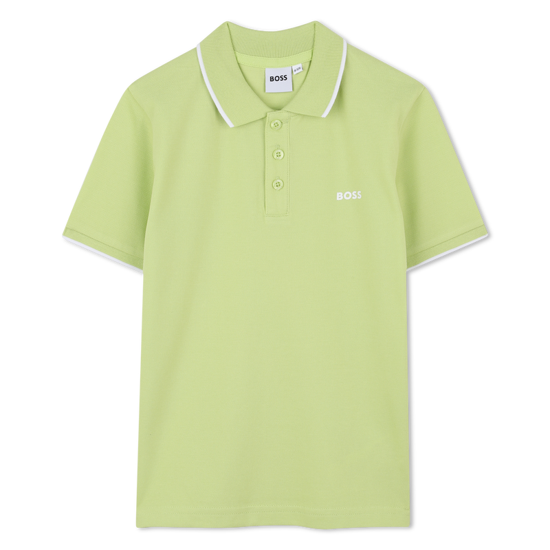 Plain cotton piqué polo shirt BOSS 
                    BOY
