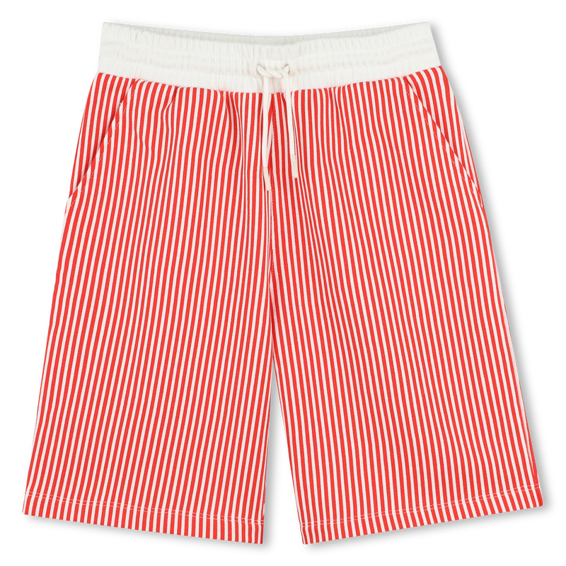 Striped cotton Bermuda shorts