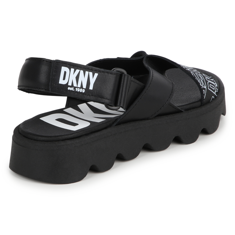 Velcro leather sandals DKNY 
                    GIRL
