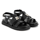 Buckled leather sandals KARL LAGERFELD KIDS 
                    GIRL