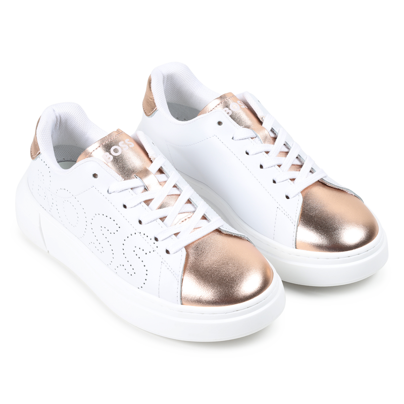 Lace-up leather sneakers